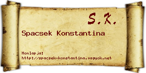 Spacsek Konstantina névjegykártya